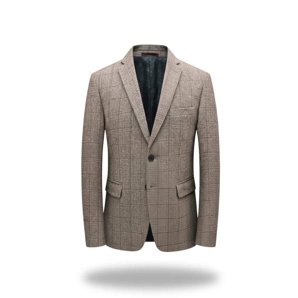 Blazer homme à carreaux col cranté deux boutons 4