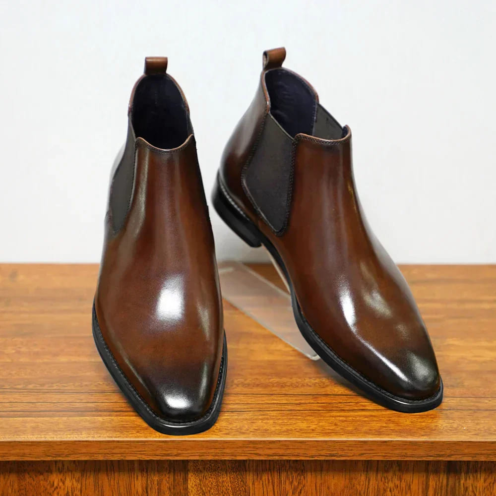 Bottines Chelsea homme en cuir à talon bloc 7