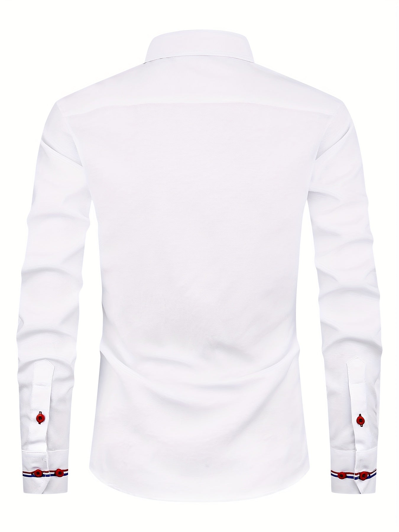 Chemise homme à manches longues col classique et poignets rayés 7