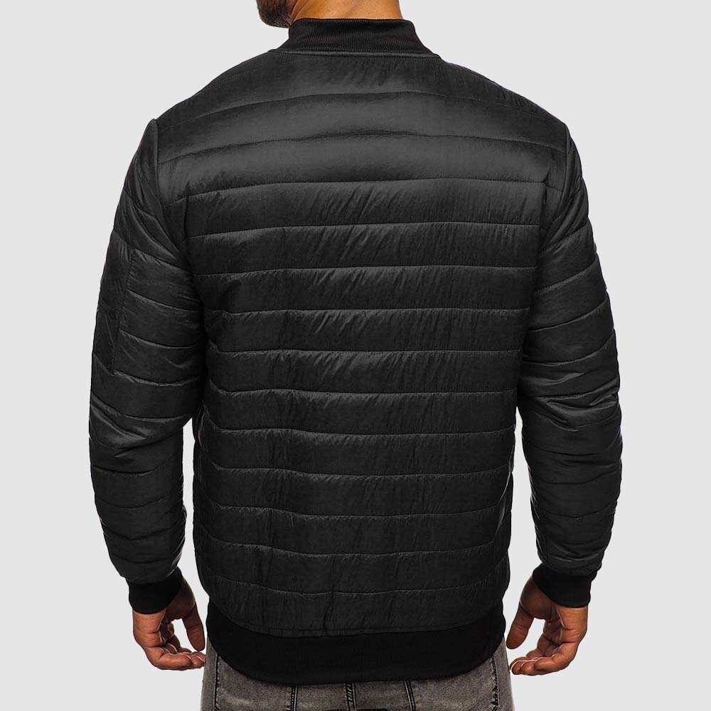 Doudoune homme bomber à col et poignets côtelés en polyester 4