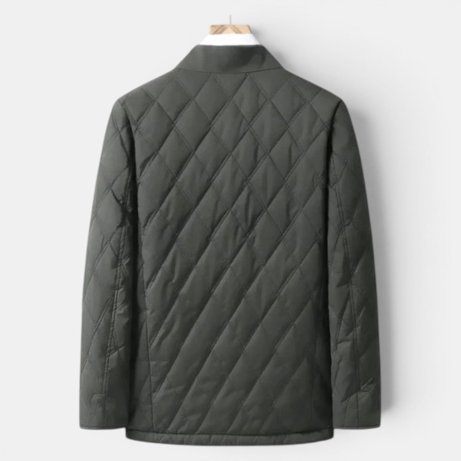 Doudoune homme boutonnée à matelassage losange et col chemise 6