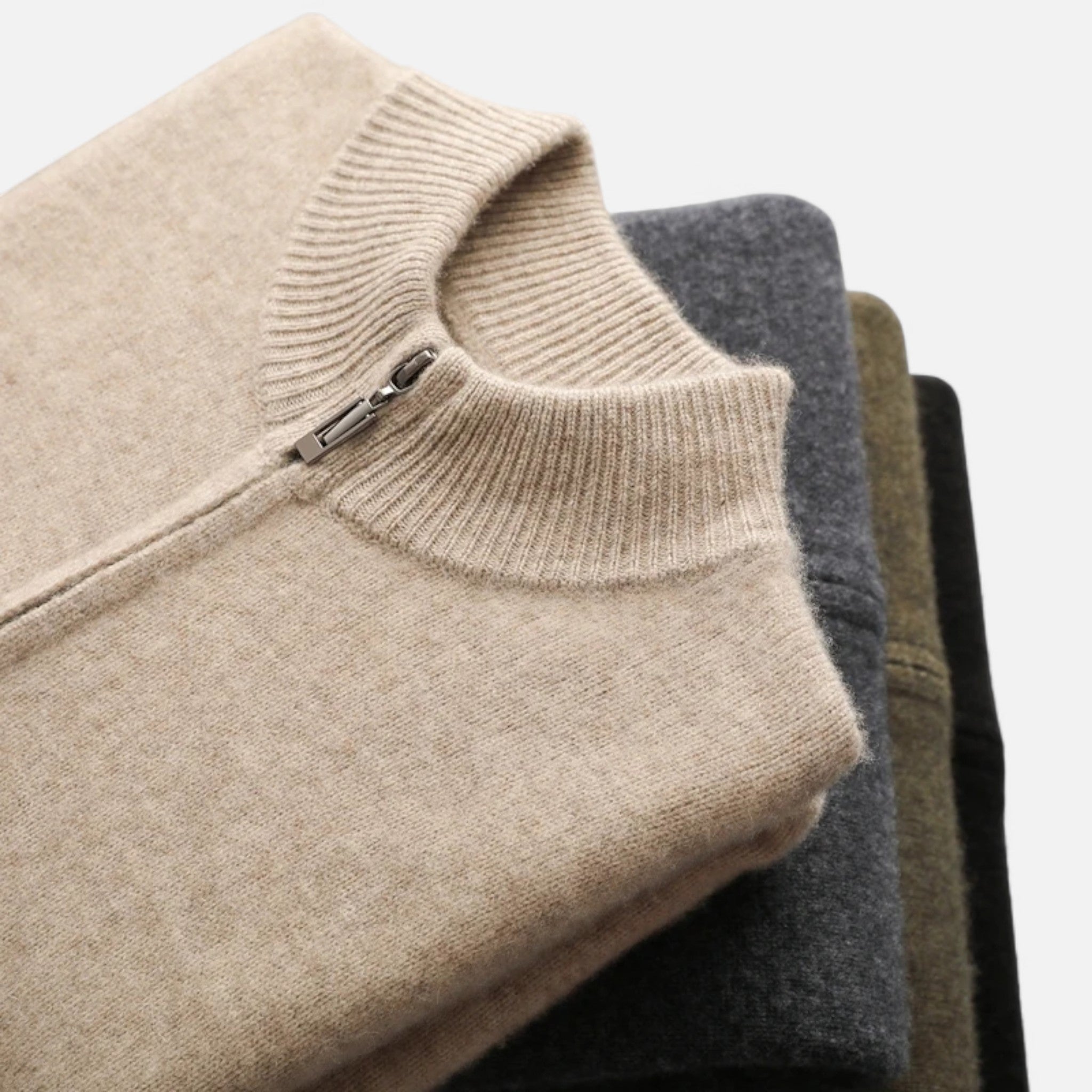 Gilet zippé homme en laine à col montant 13