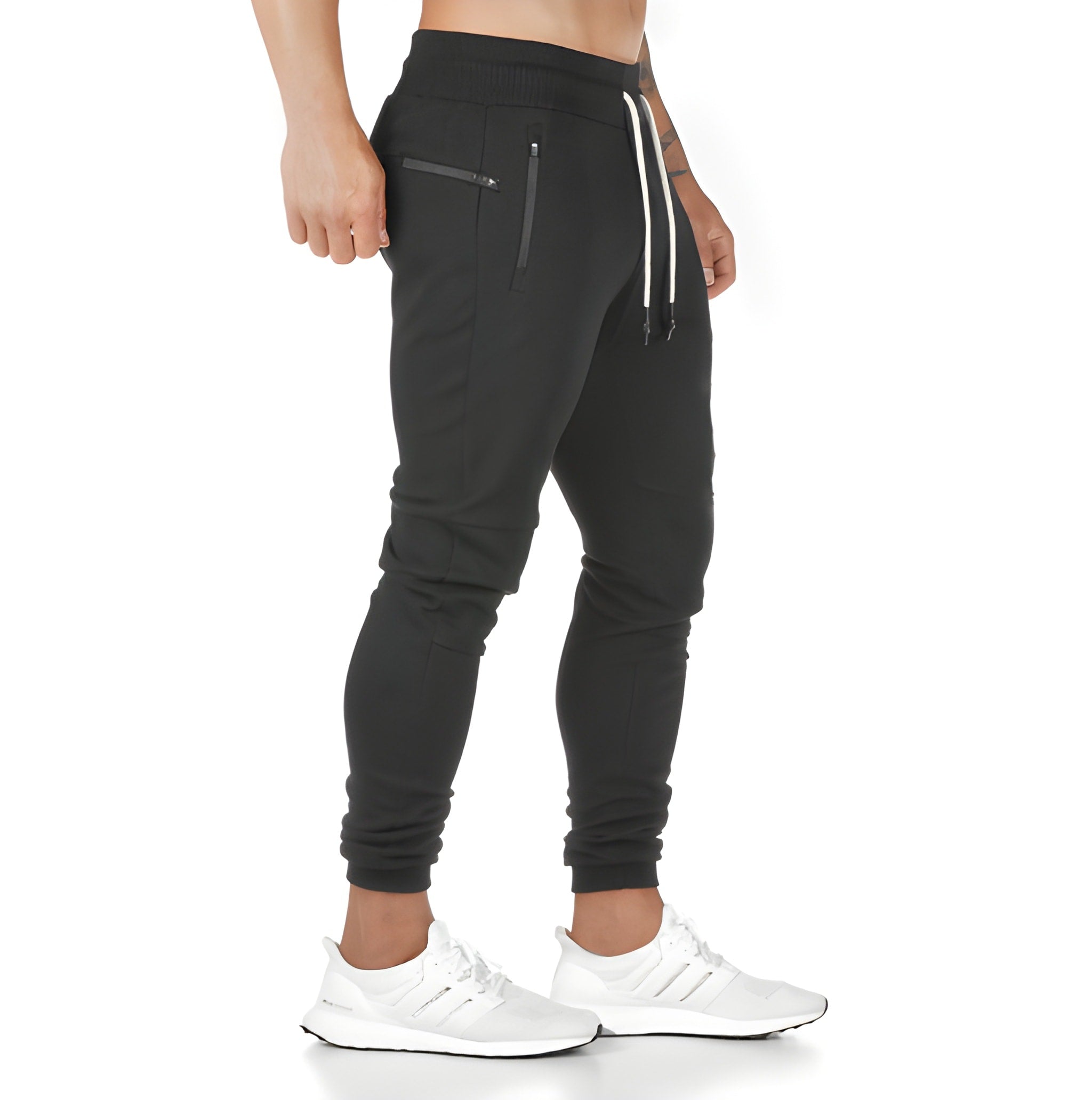 Jogging homme sportif fuselé à poches zippées 6