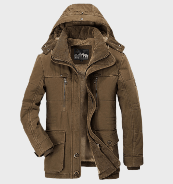 Parka homme à capuche à col montant et poches à rabat 5