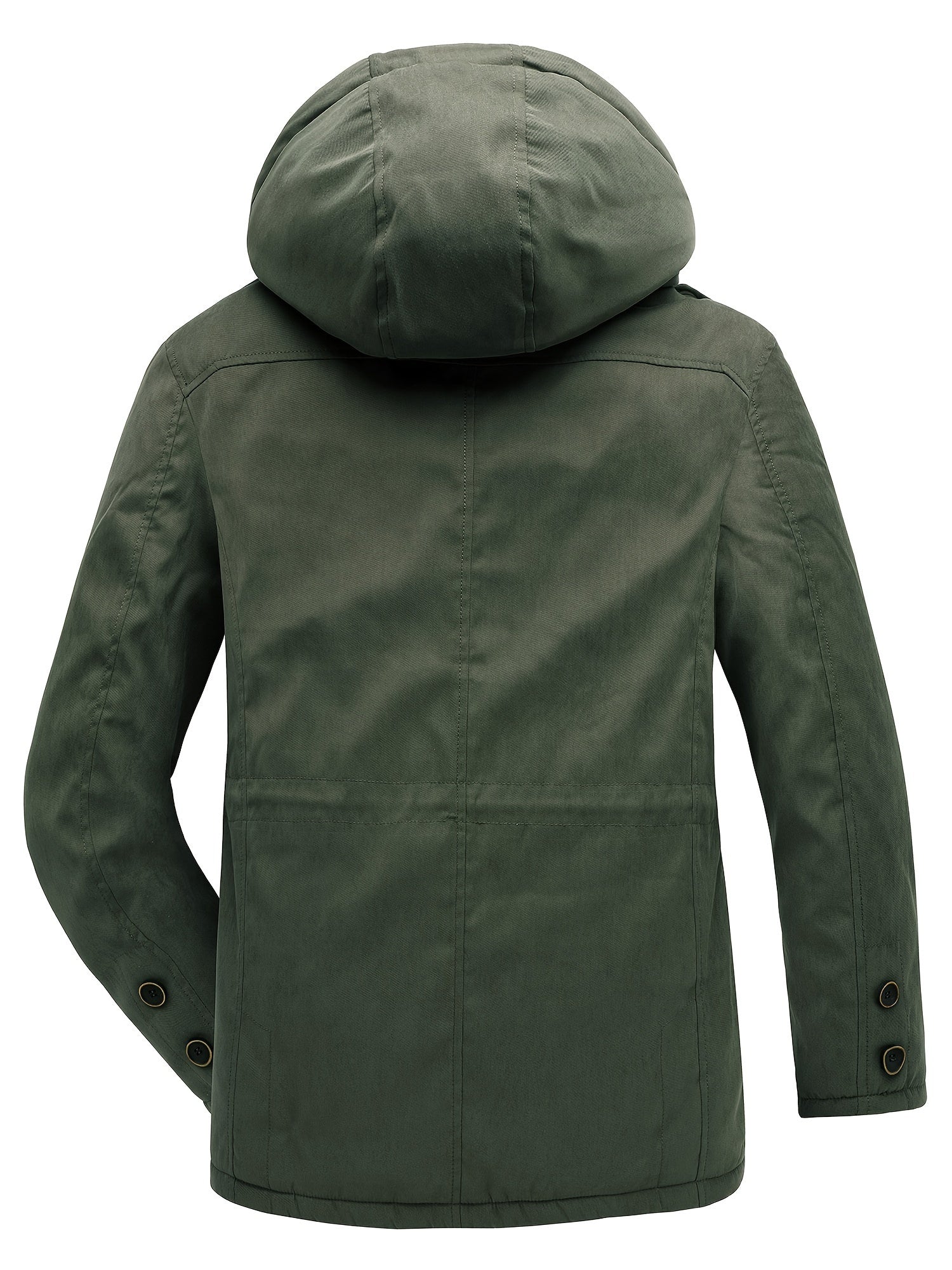 Parka homme à capuche à doublure chaude et poches cargo 9