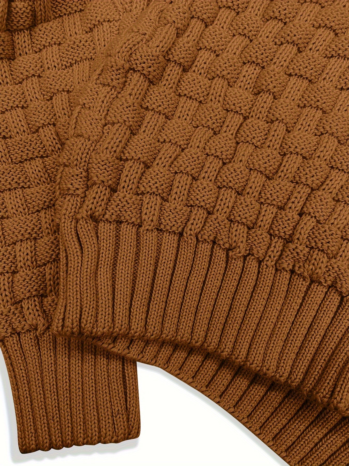 Pull col roulé homme en maille gaufrée à boutons 16