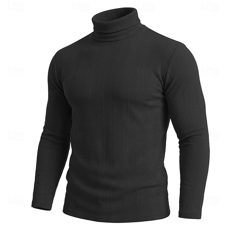 Pull col roulé homme en maille texturée coupe près du corps 21