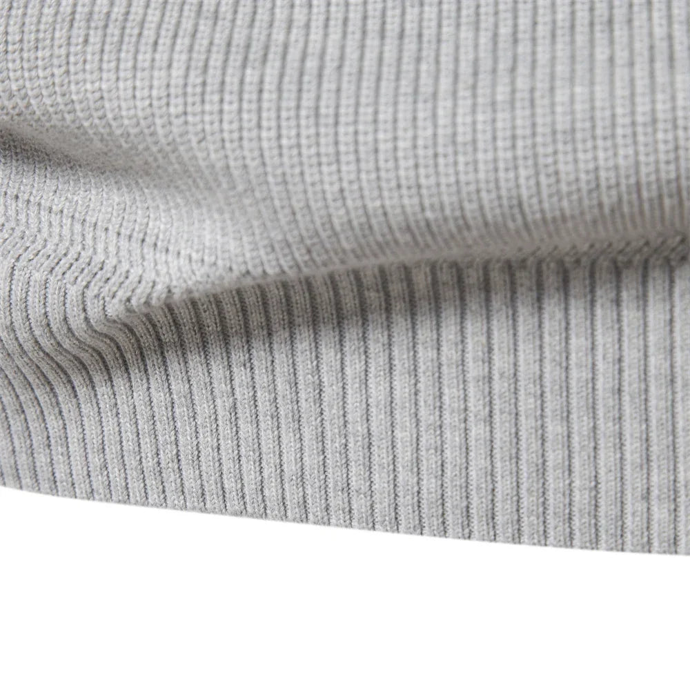 Pull demi-zippé homme col montant en maille à manches longues 10