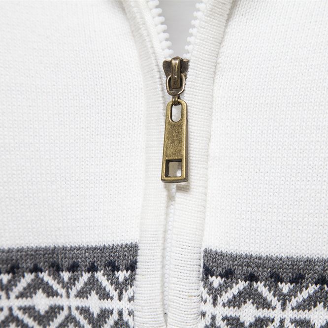 Pull homme demi-zip col montant à motif jacquard 7