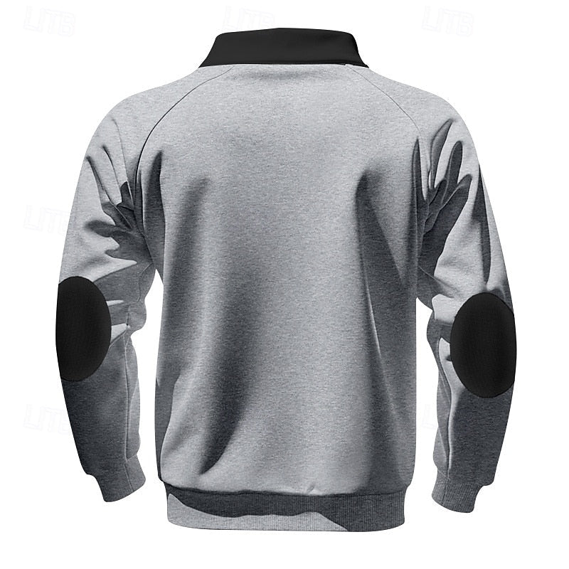 Pull quart-zip homme color block en maille à manches longues 14
