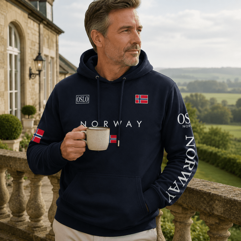 Sweat à capuche homme en maille à imprimé positionné coupe droite 10
