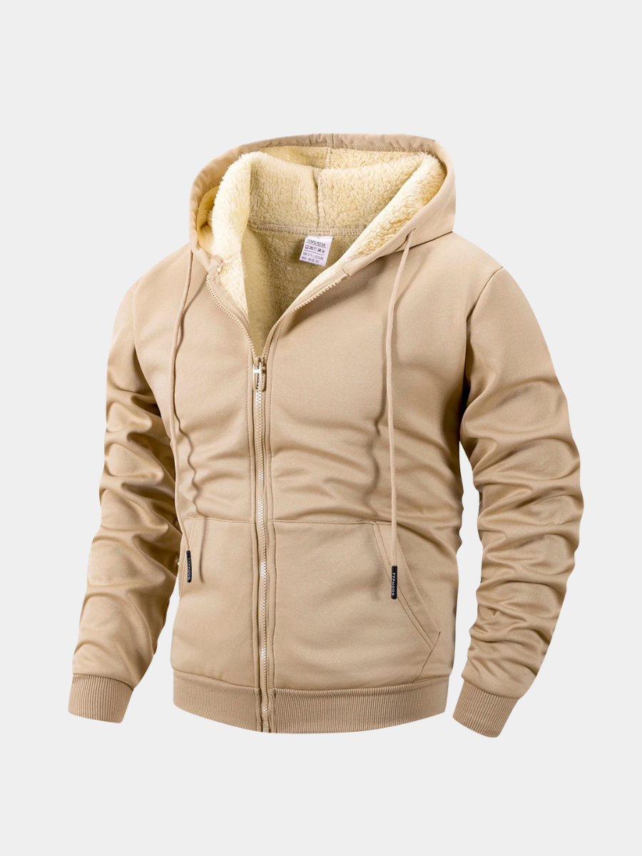 Sweat à capuche homme zippé doublé polaire à poches zippées 12