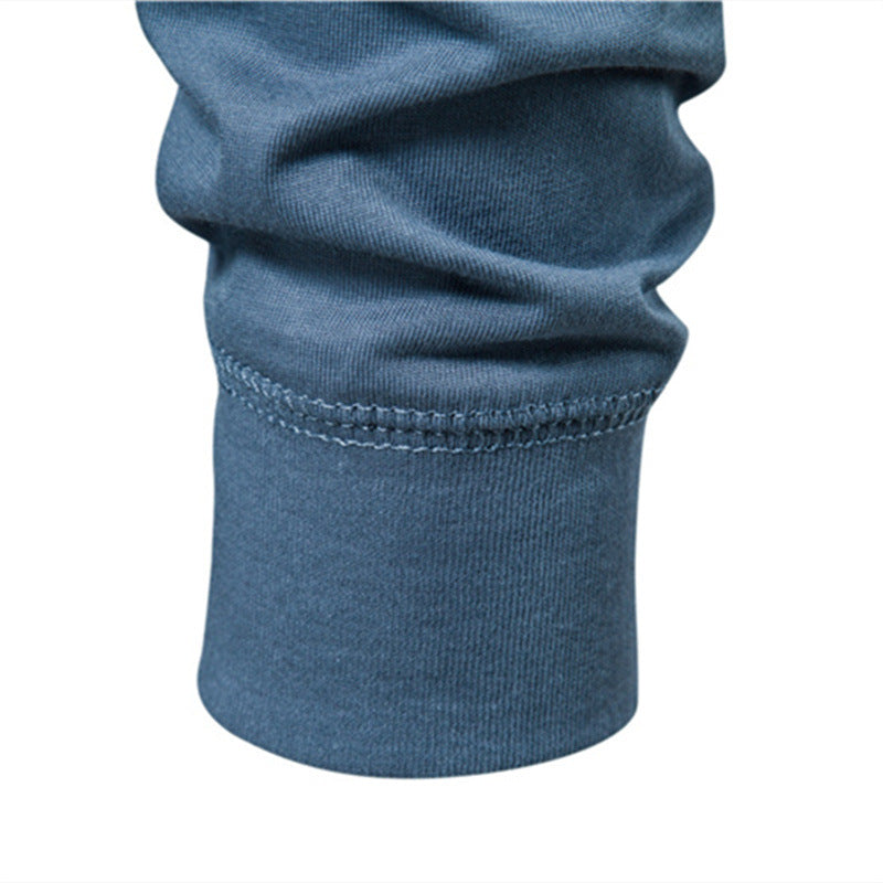 T-shirt homme en maille col mao boutonné manches longues 10