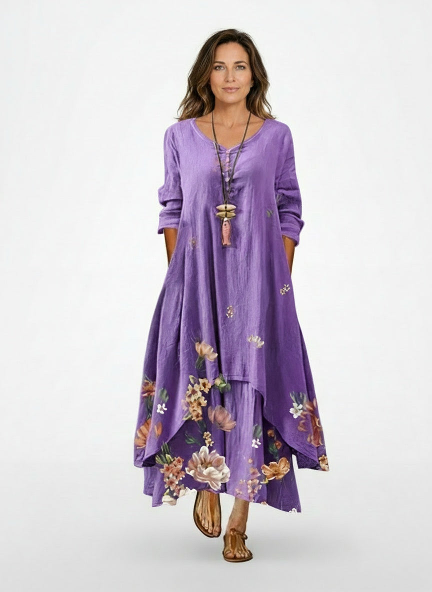 Full body view of the model wearing Elegante jurk voor dames