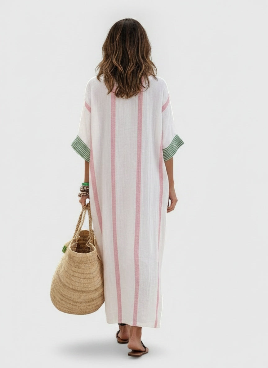 Back pose of the model wearing Maxi zomerjurk voor dames