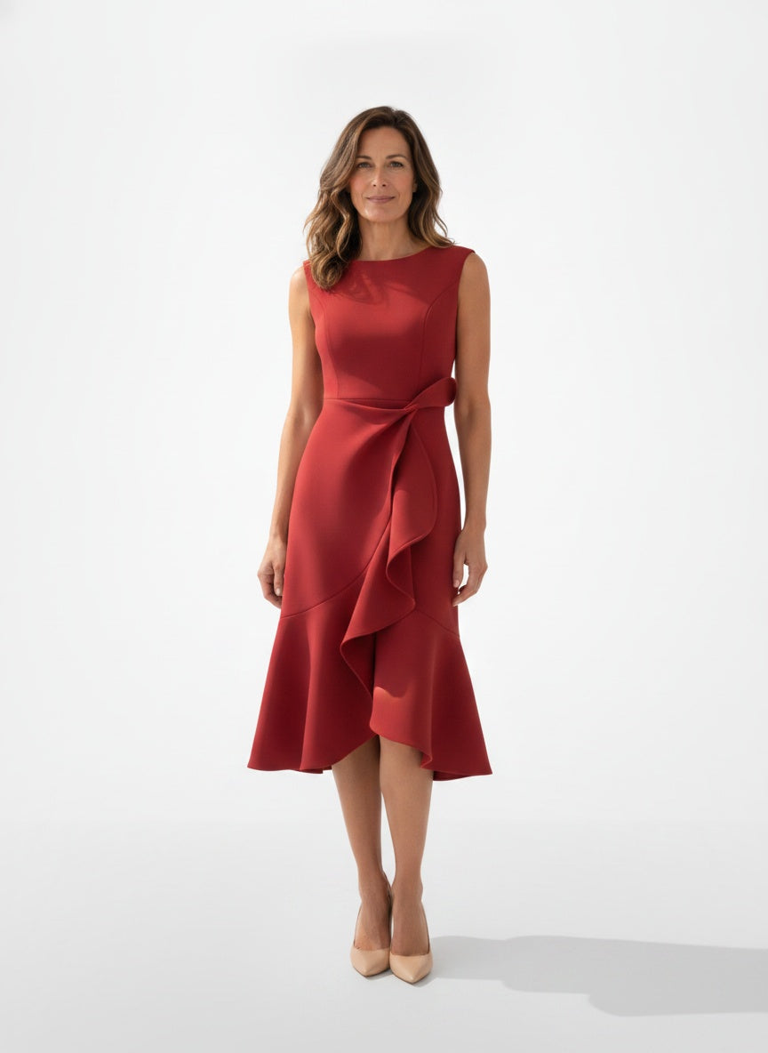 Full body view of the model wearing Sophisticated midi jurk voor dames