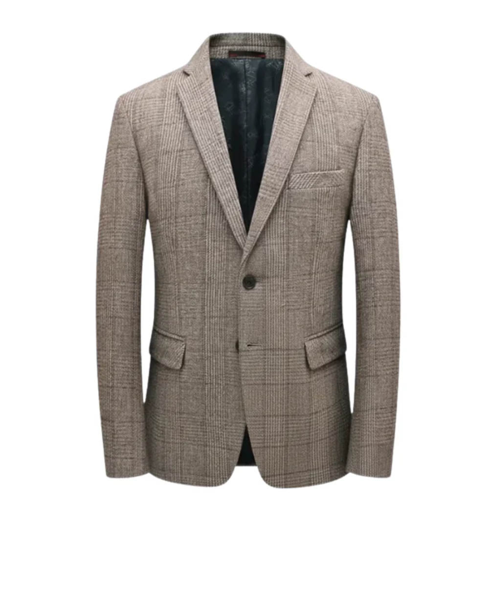 Blazer homme à carreaux col cranté deux boutons 1