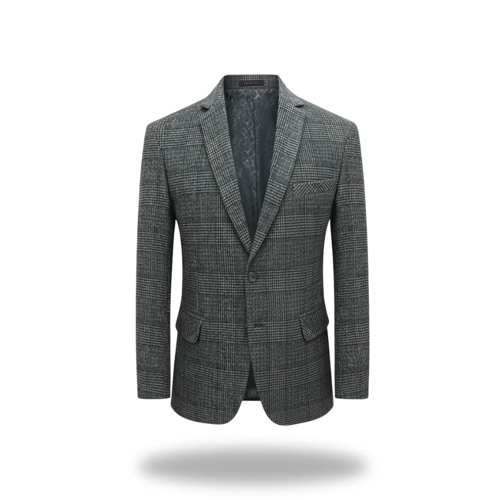 Blazer homme à carreaux col cranté deux boutons 2