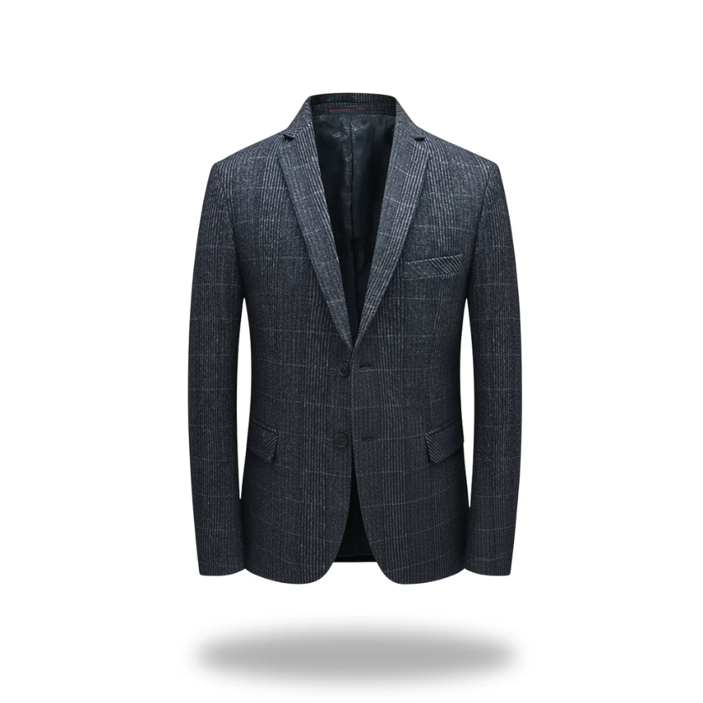 Blazer homme à carreaux col cranté deux boutons 3