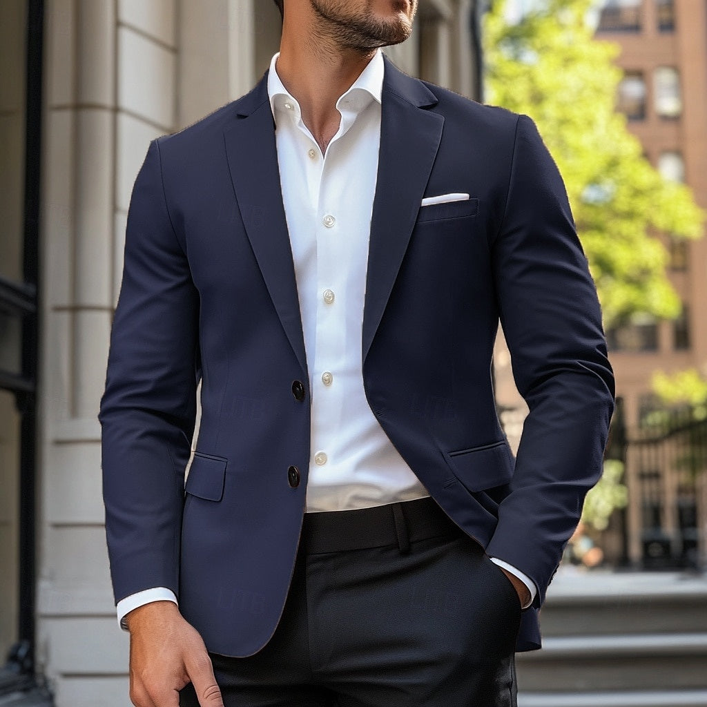 Blazer homme col cranté deux boutons à poche poitrine 2
