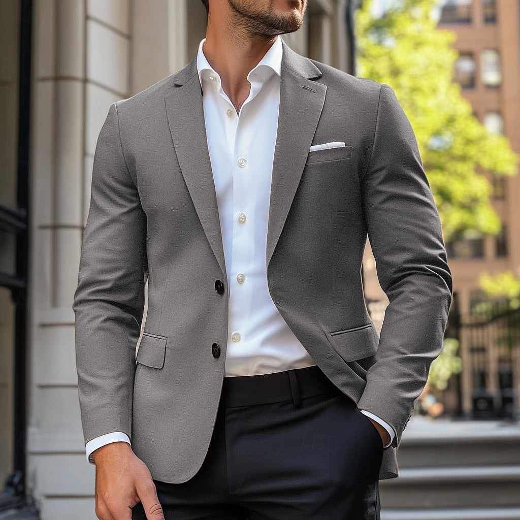 Blazer homme col cranté deux boutons à poche poitrine 3
