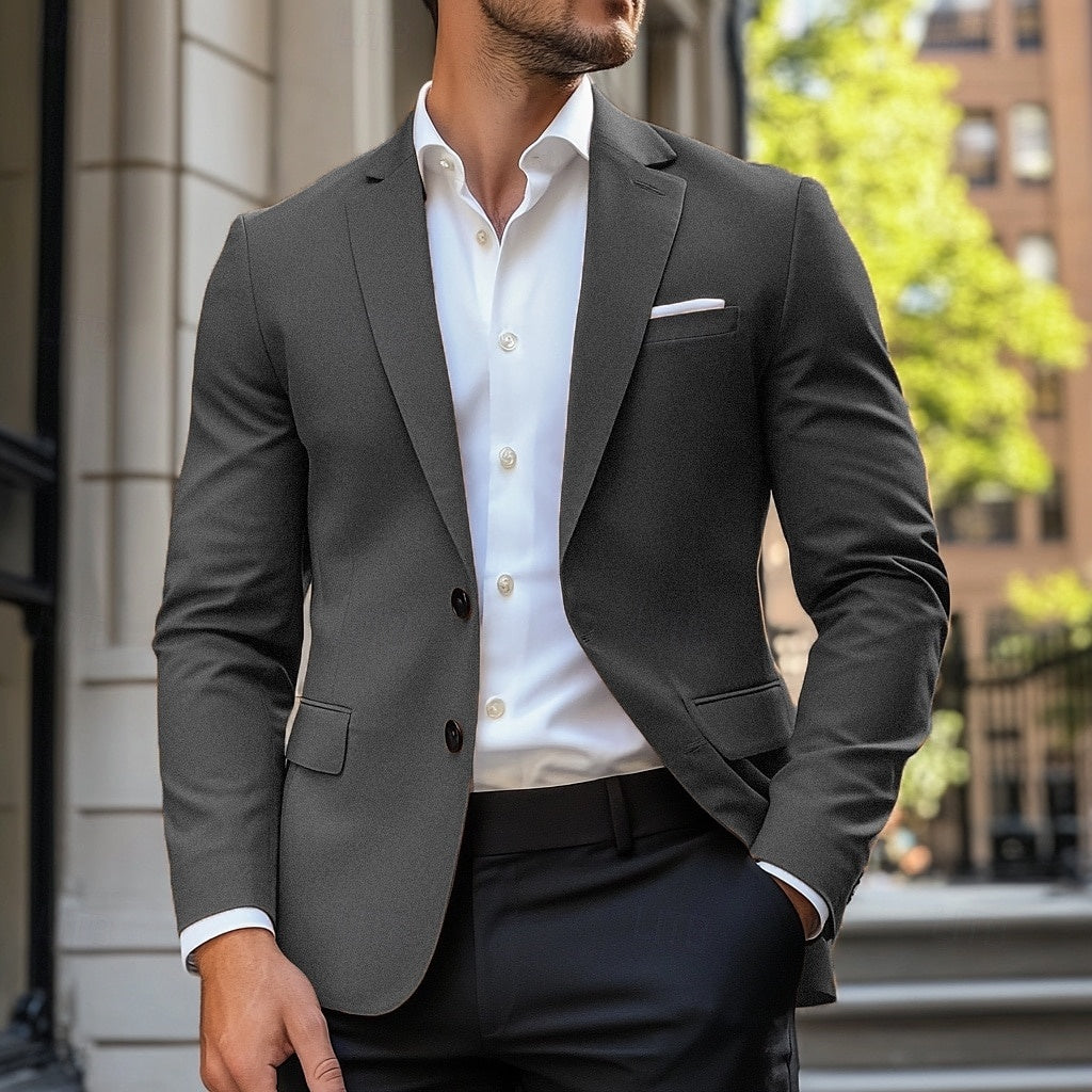 Blazer homme col cranté deux boutons à poche poitrine 4