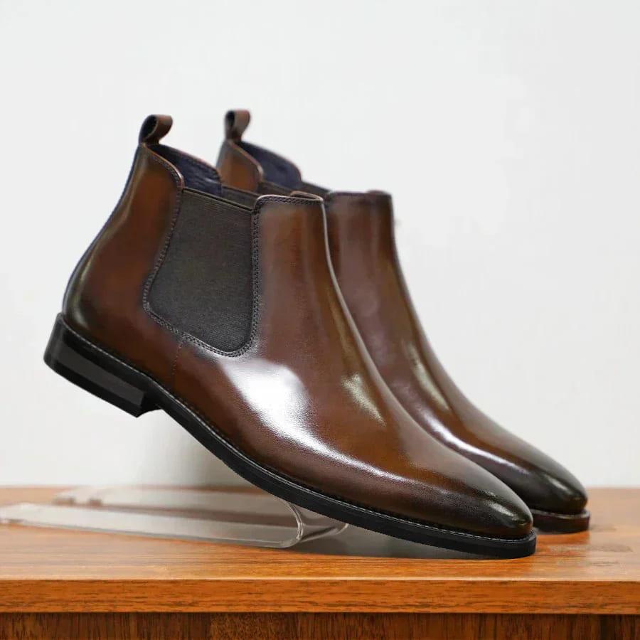 Bottines Chelsea homme en cuir à talon bloc 2