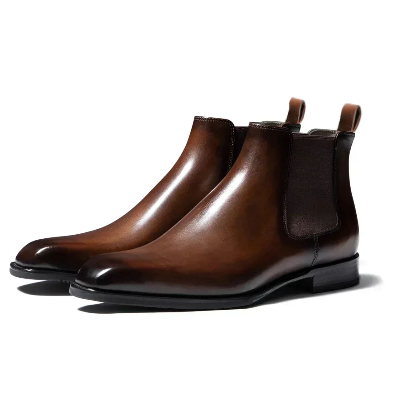 Bottines Chelsea homme en cuir à talon bloc 4