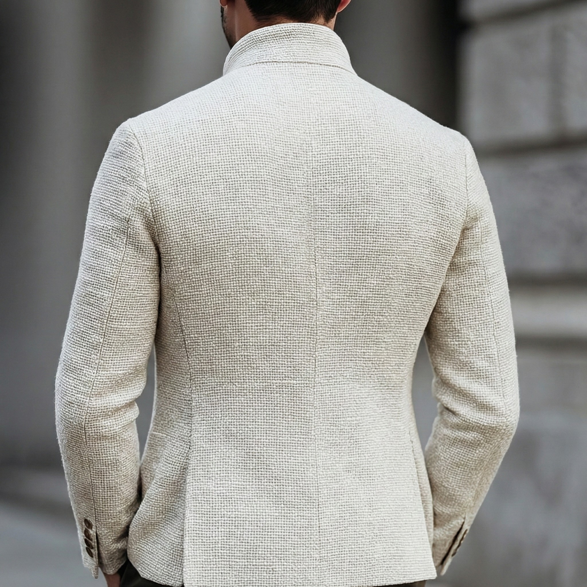 Cardigan homme en grosse maille à col montant boutonné 4