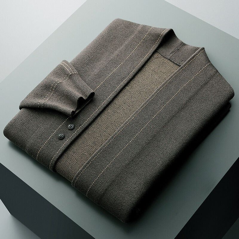 Cardigan homme en laine à carreaux et col châle 5