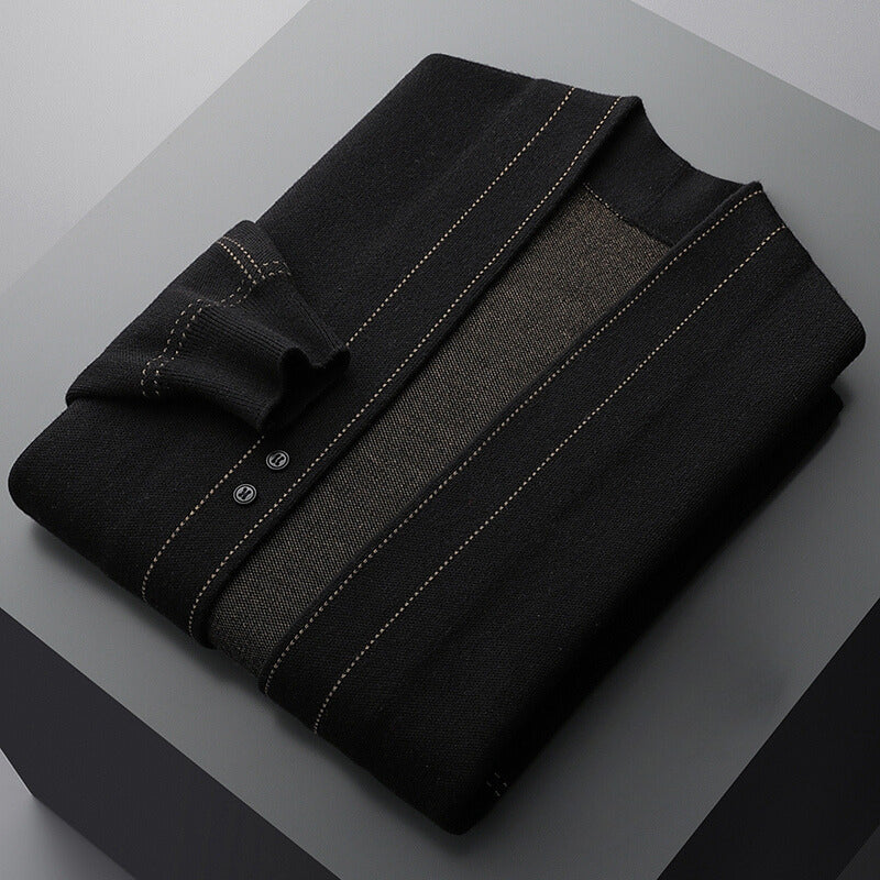 Cardigan homme en laine à carreaux et col châle 6