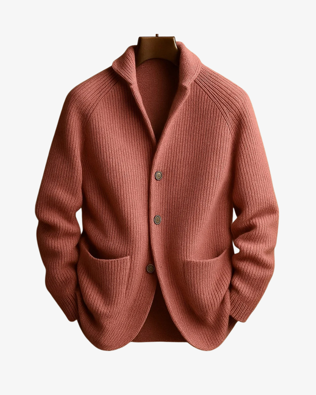 Cardigan homme en maille côtelée à col cranté boutonné 6