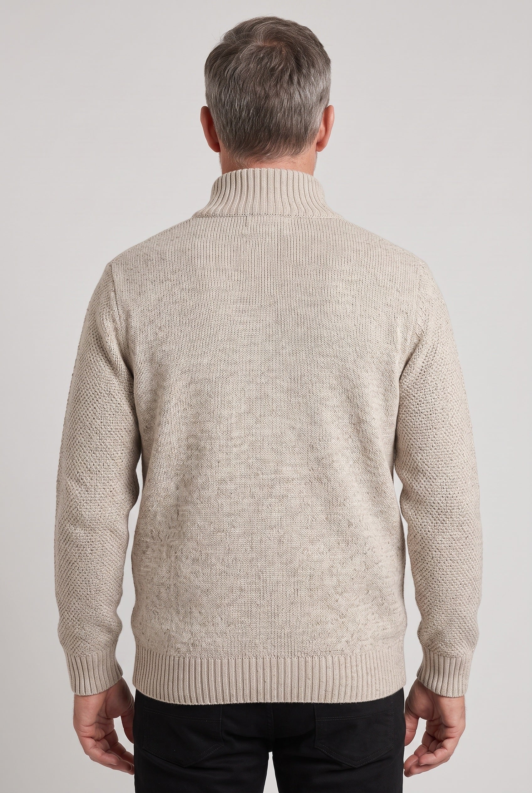 Cardigan homme zippé à col montant doublé polaire 2