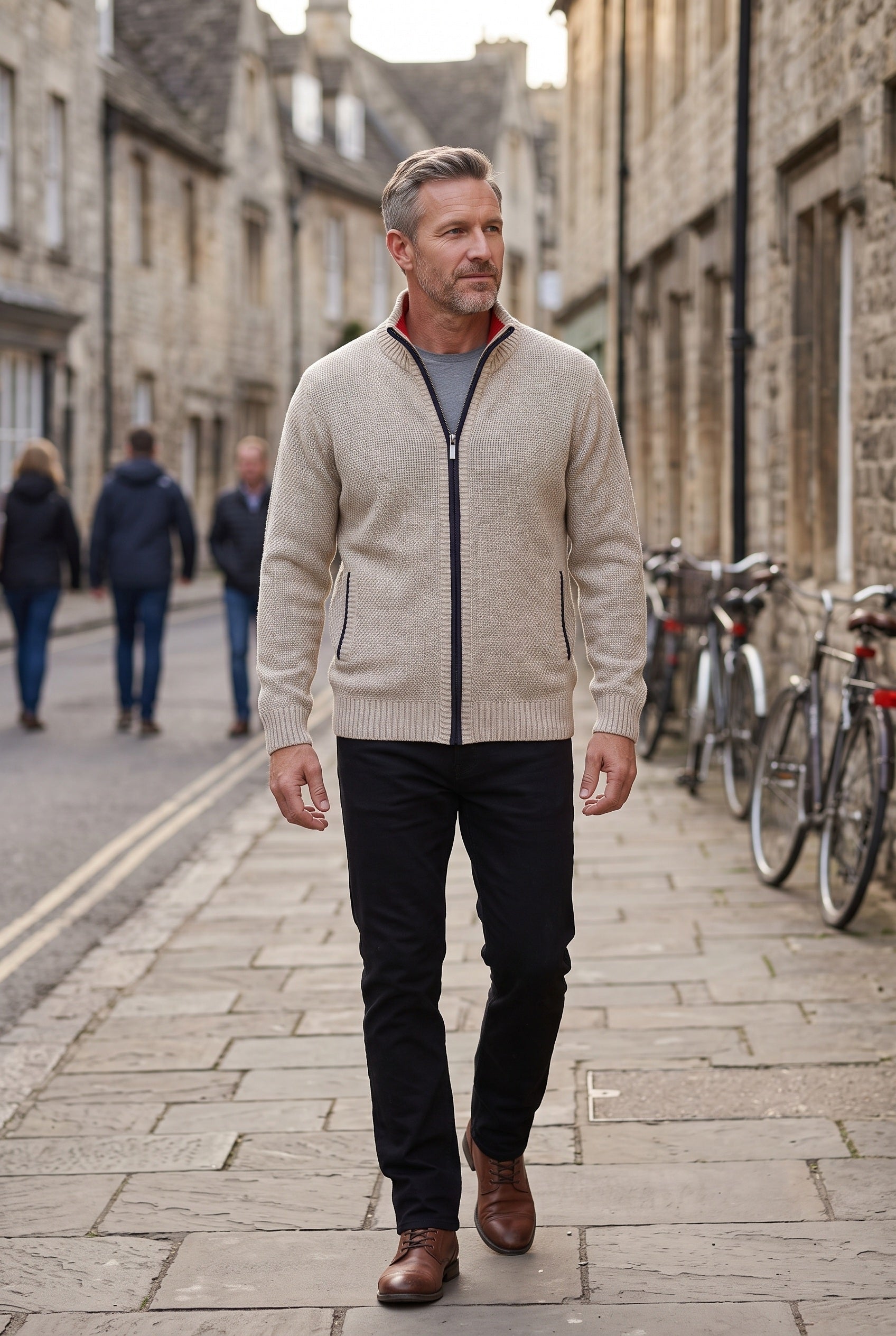 Cardigan homme zippé à col montant doublé polaire 3