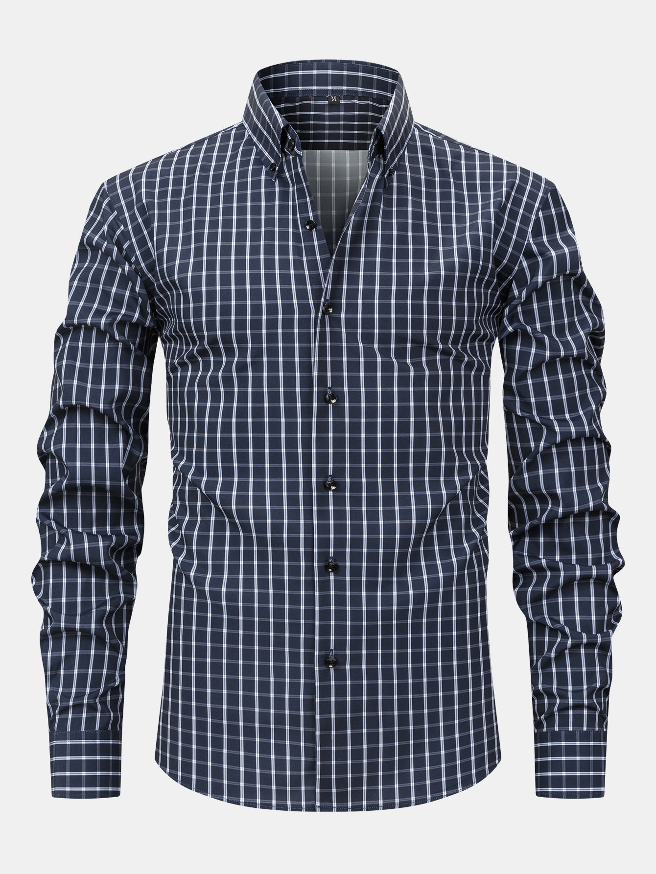 Chemise homme à carreaux en polyester boutonnée 1