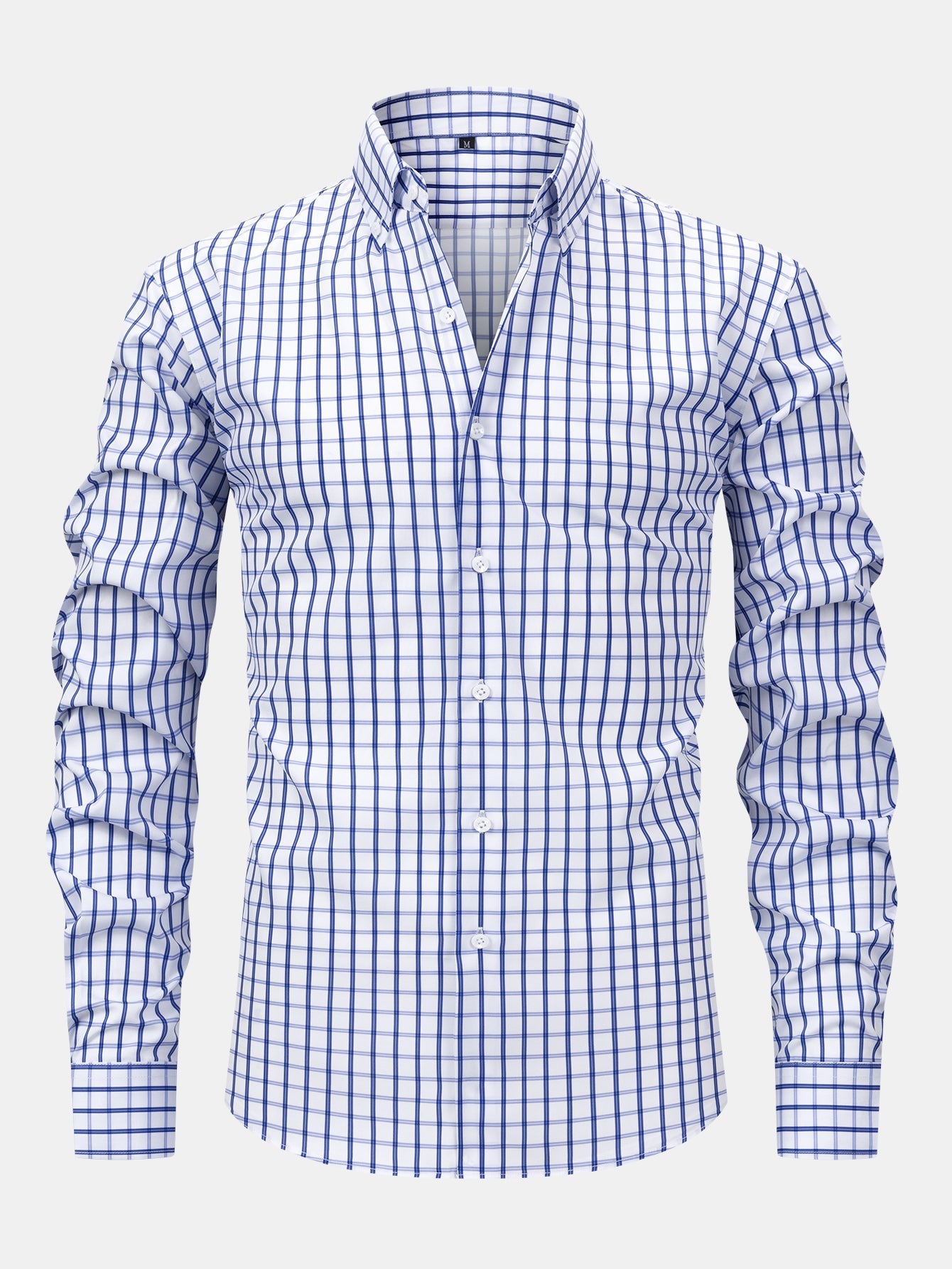 Chemise homme à carreaux en polyester boutonnée 2