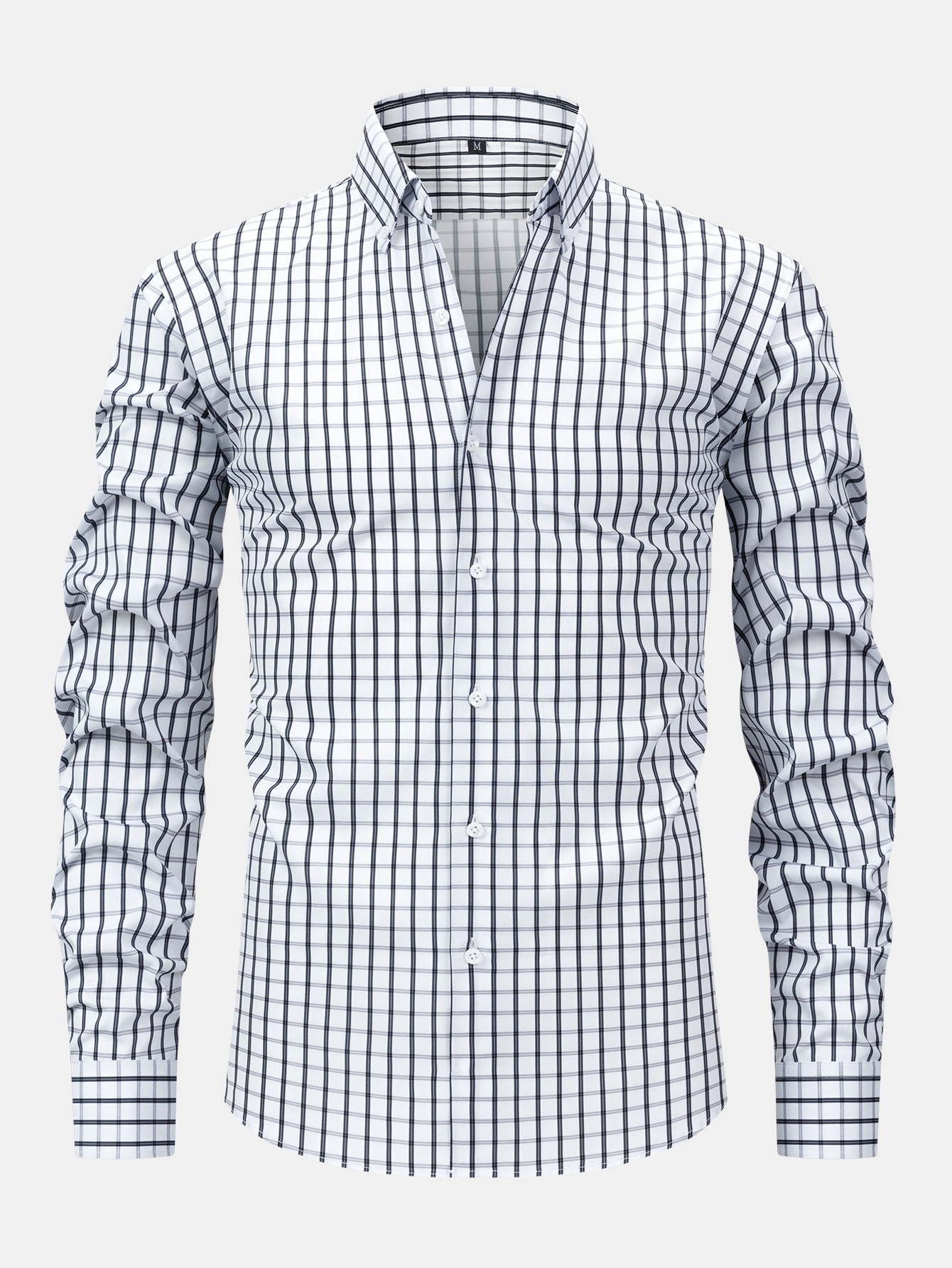 Chemise homme à carreaux en polyester boutonnée 3
