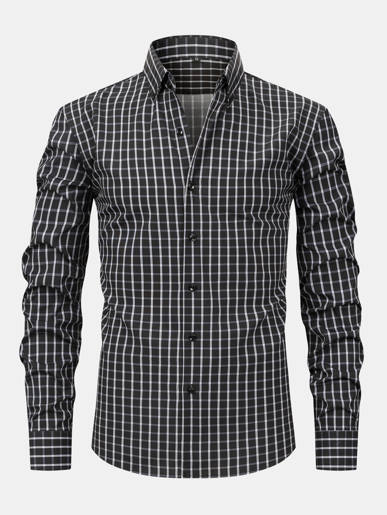 Chemise homme à carreaux en polyester boutonnée 4