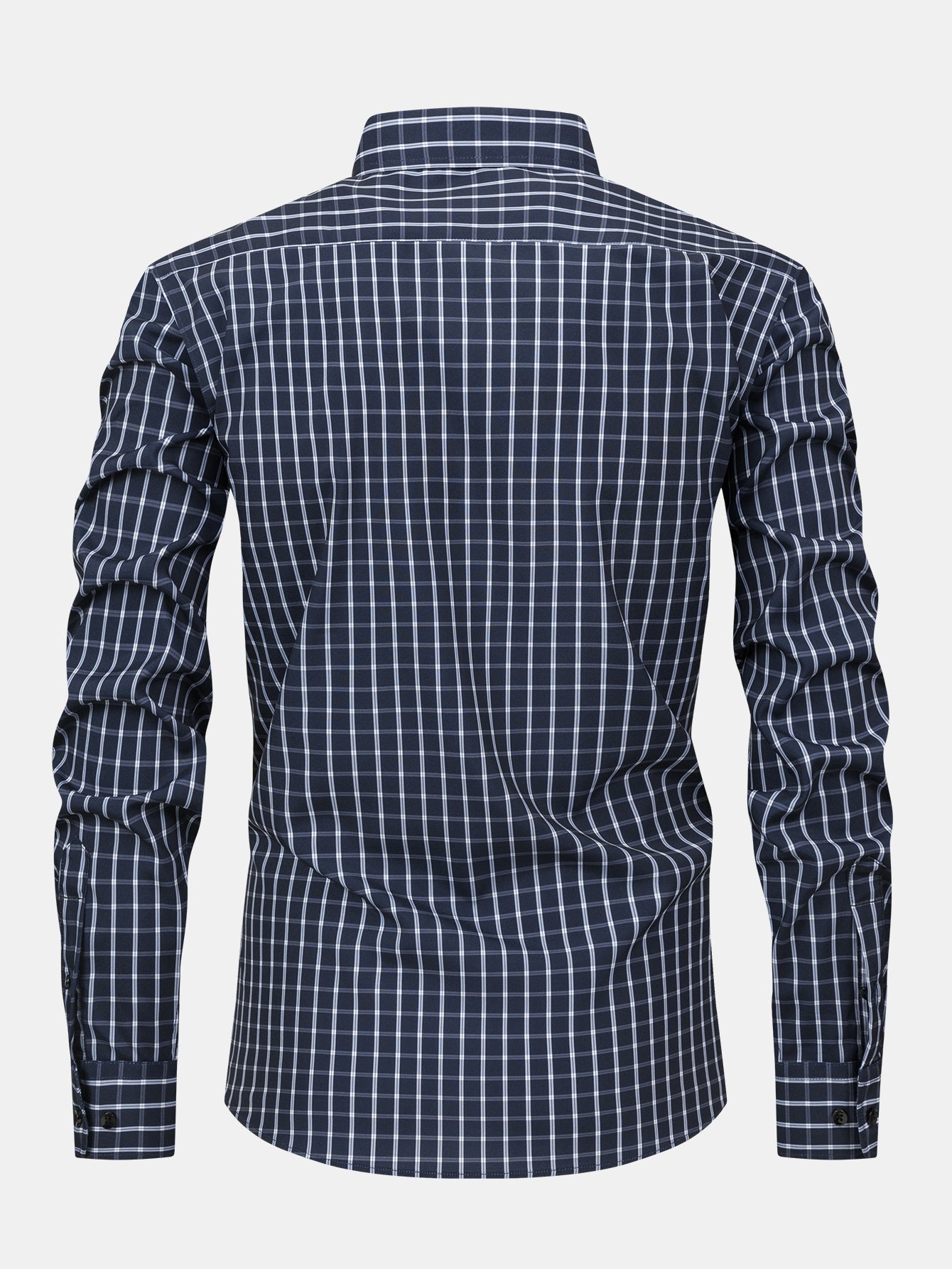 Chemise homme à carreaux en polyester boutonnée 5