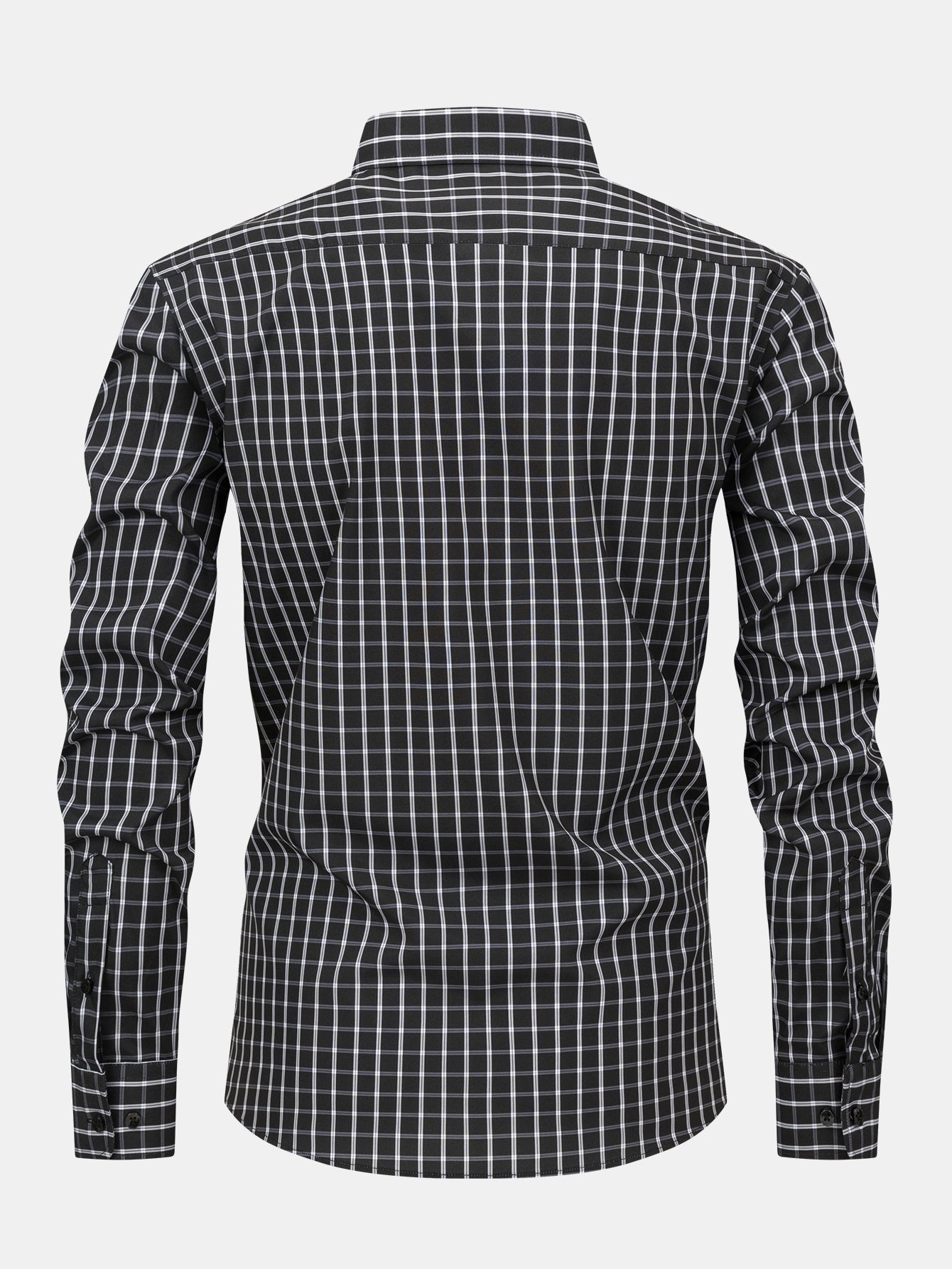 Chemise homme à carreaux en polyester boutonnée 8