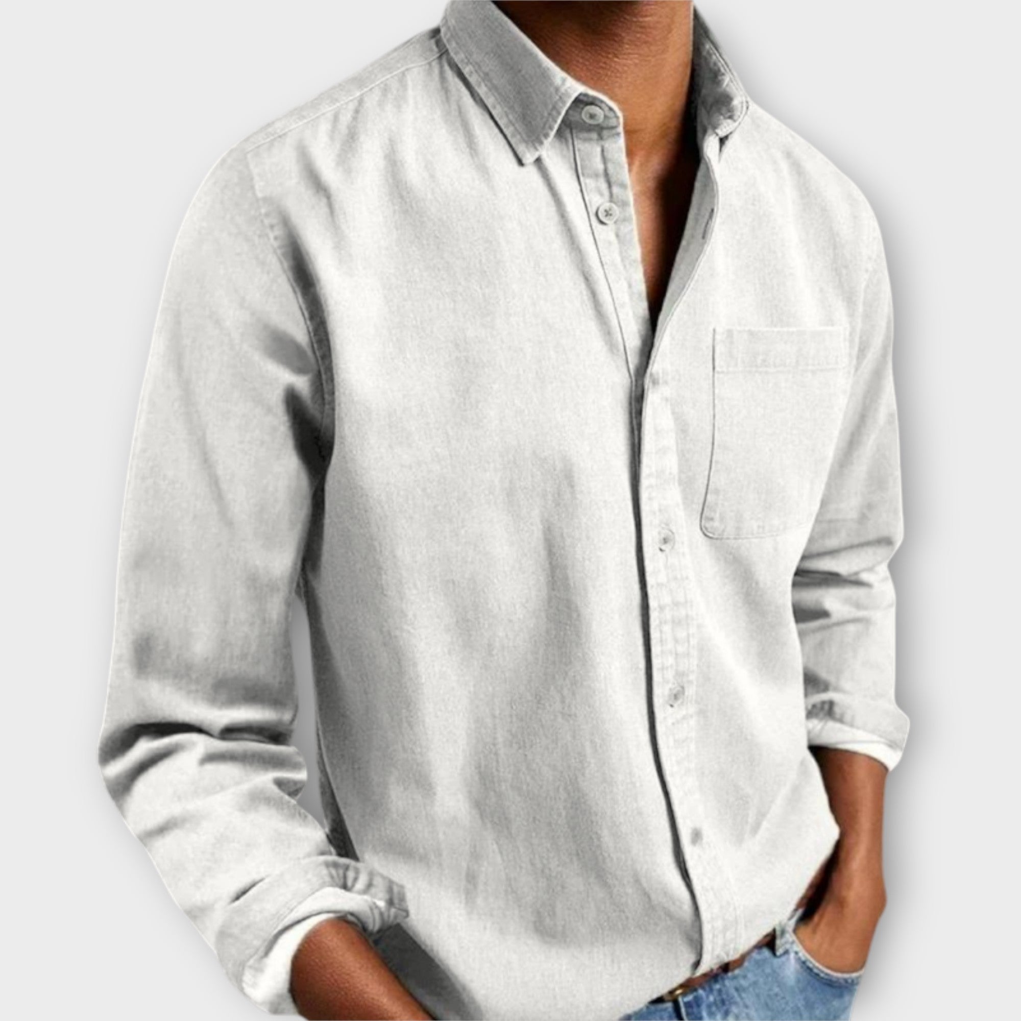 Chemise homme à col classique et poche poitrine 4