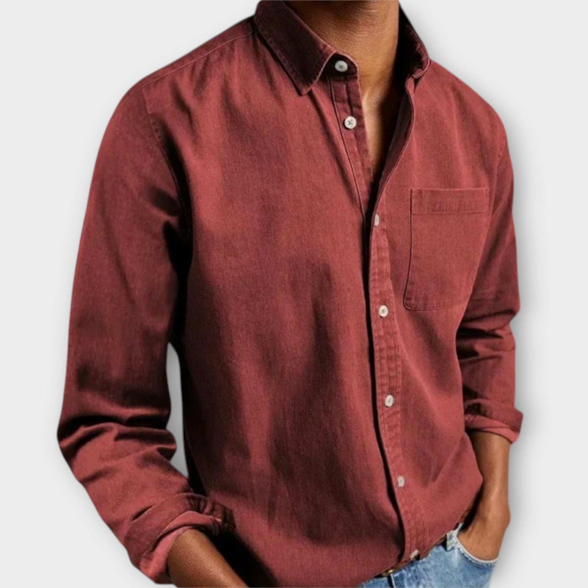 Chemise homme à col classique et poche poitrine 8