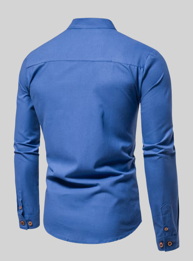 Chemise homme à col mao et manches longues 12