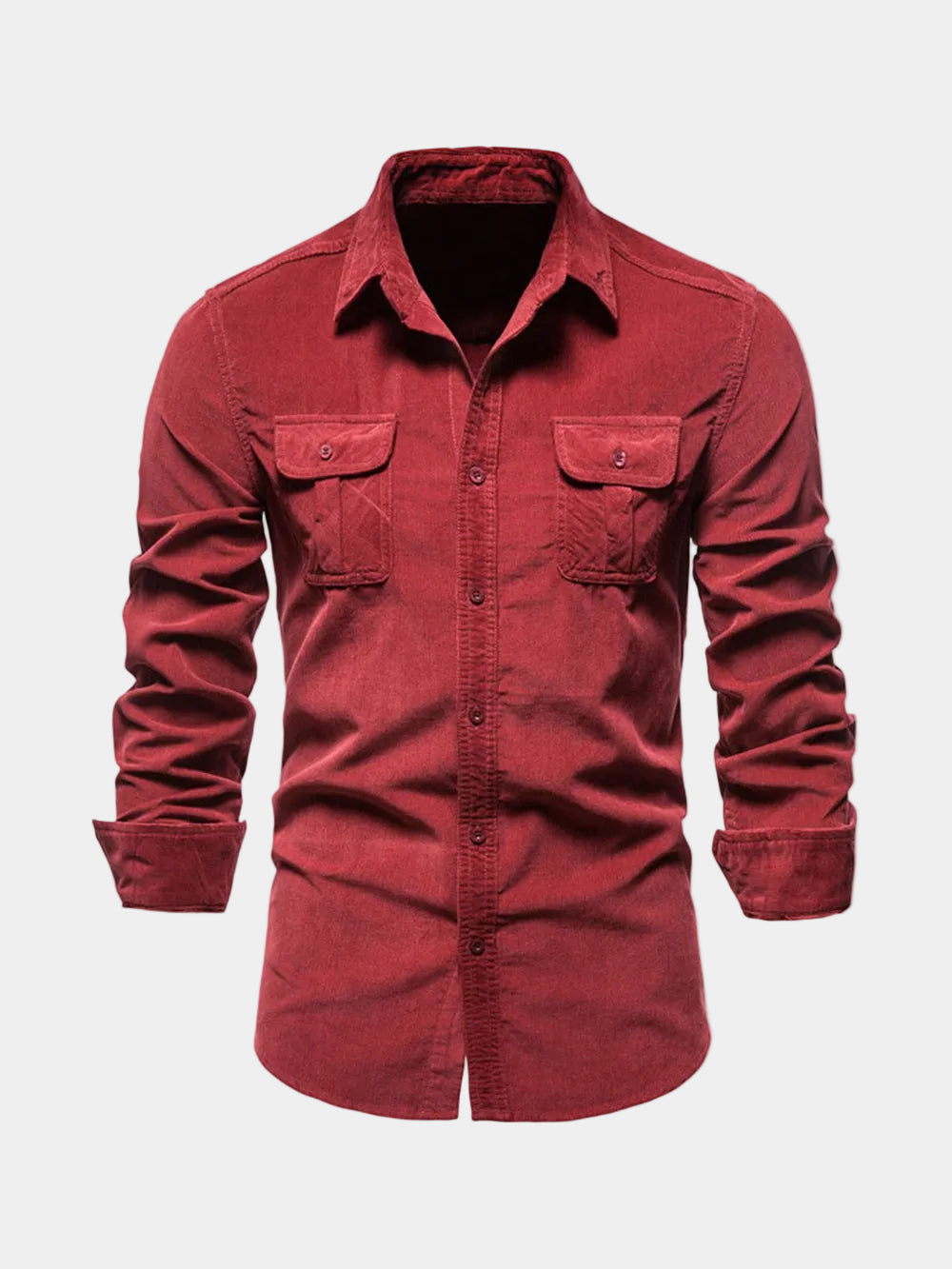 Chemise homme à manches longues col classique et poches poitrine à rabat 1