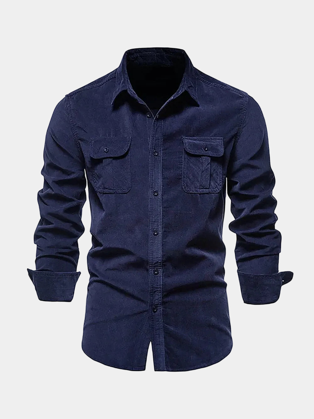 Chemise homme à manches longues col classique et poches poitrine à rabat 3