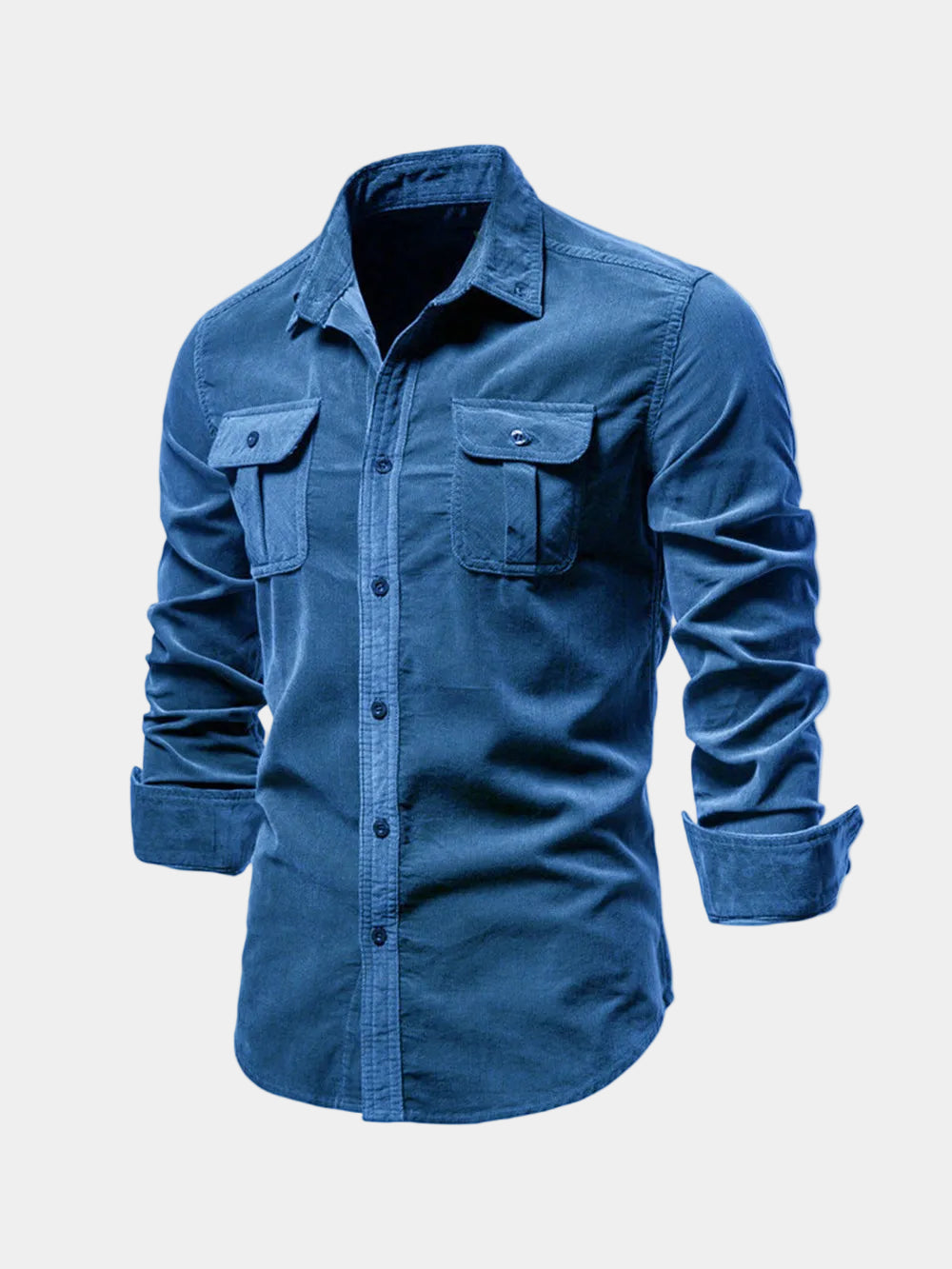 Chemise homme à manches longues col classique et poches poitrine à rabat 5