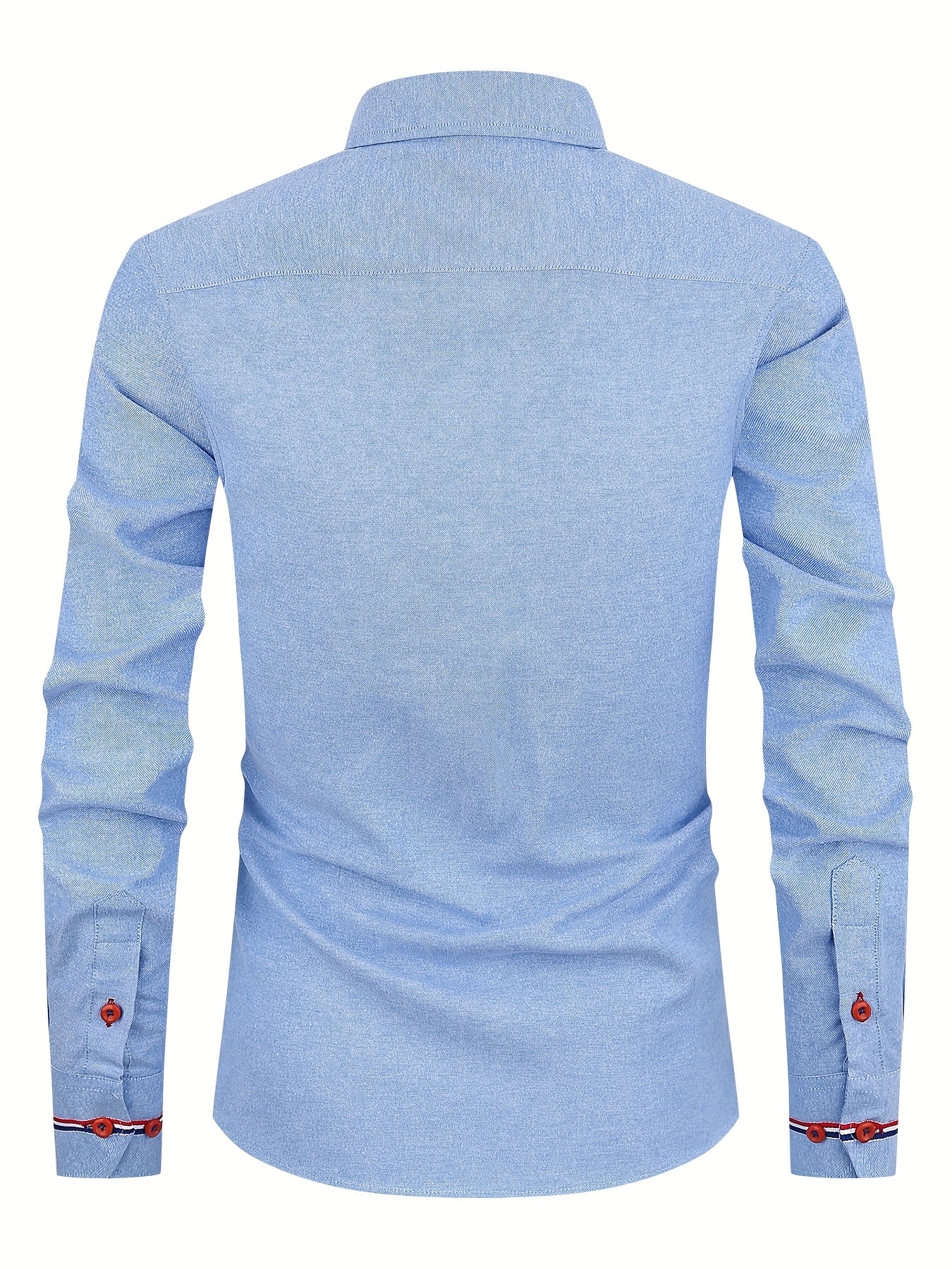 Chemise homme à manches longues col classique et poignets rayés 4