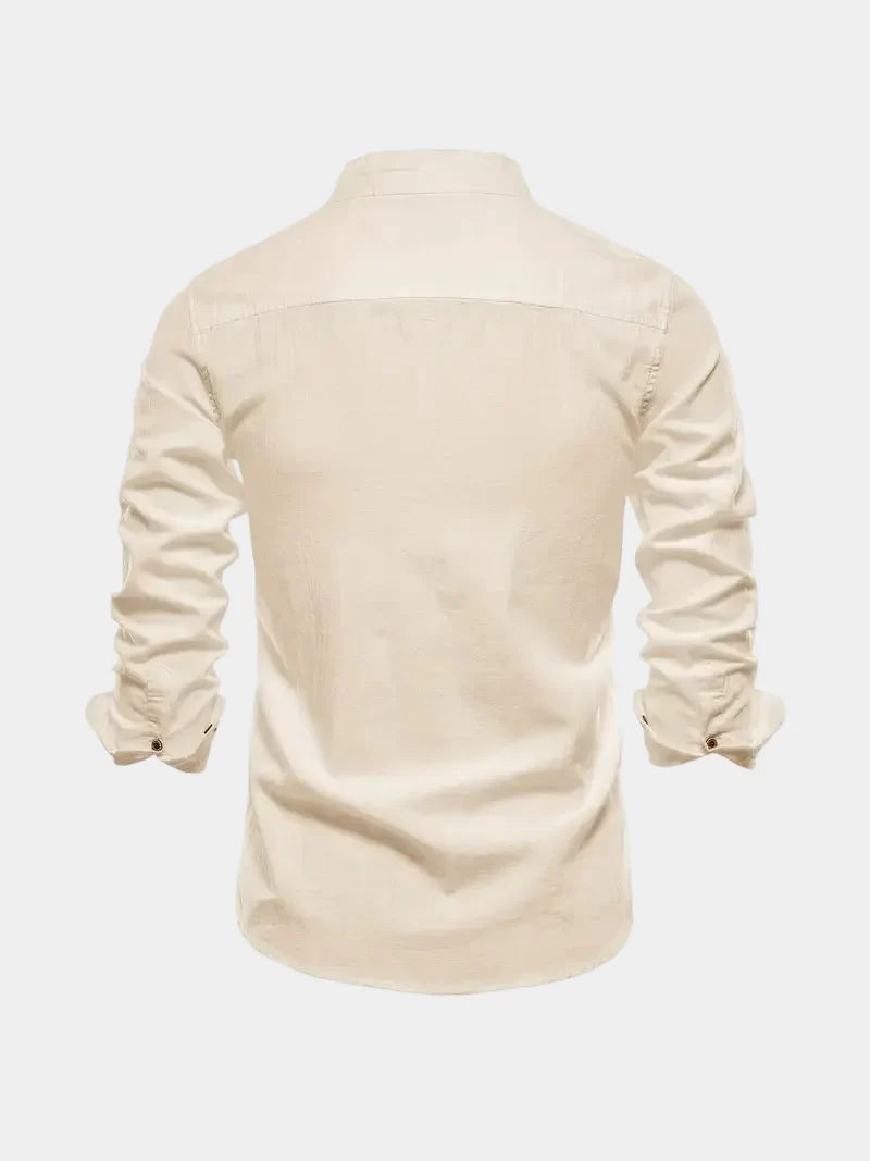 Chemise homme col mao à manches longues boutonnée 11