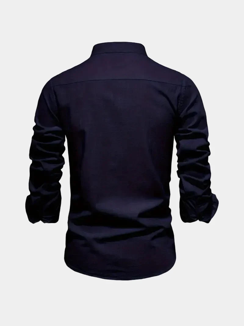 Chemise homme col mao à manches longues boutonnée 12