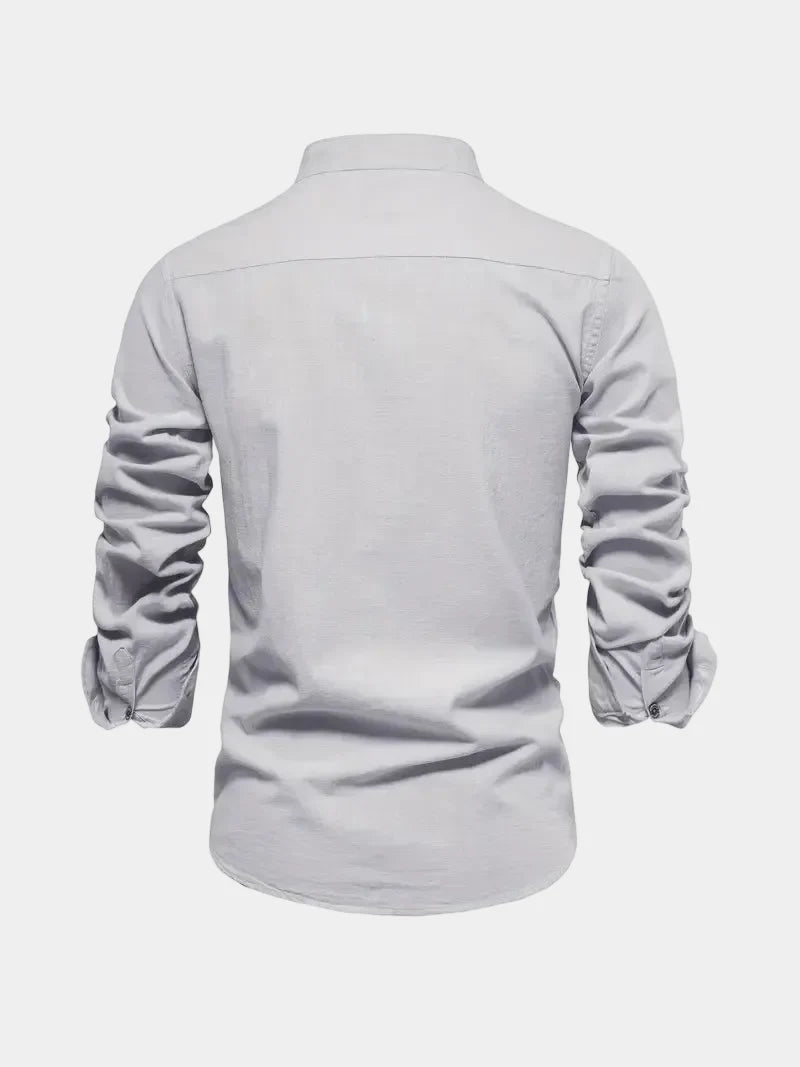 Chemise homme col mao à manches longues boutonnée 13